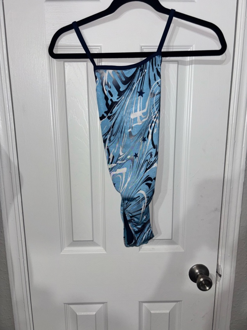 Speedo Blue Marble One-Piece Swimsuit